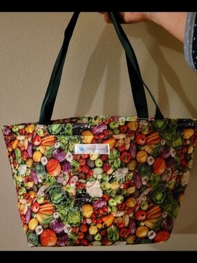 Quilted Multiprint Produce Tote Bag